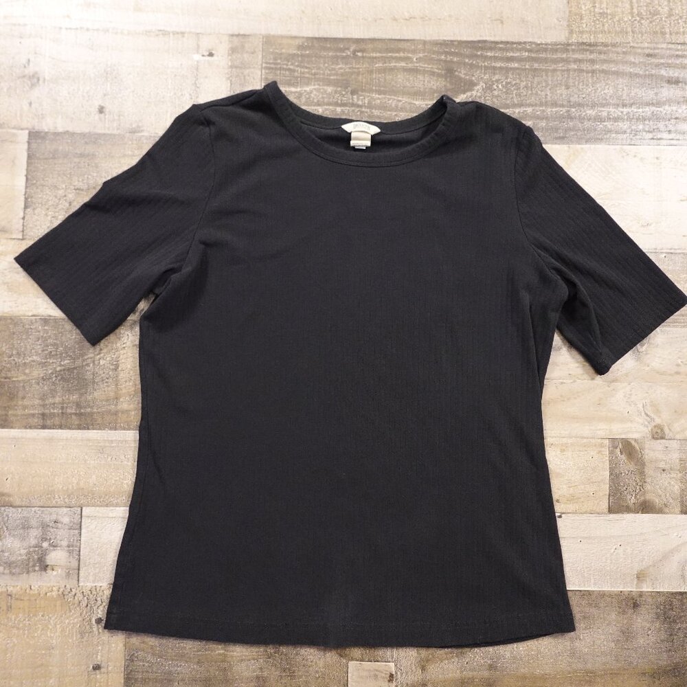 Duluth Trading Duluth Reserve Rib Elbow Sleeve Crewneck Top Women's XL Black